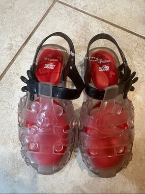 Mini Melissa Disney Mickey Mouse Fisherman Jelly Shoes Sandals Jellies 13 Girls
